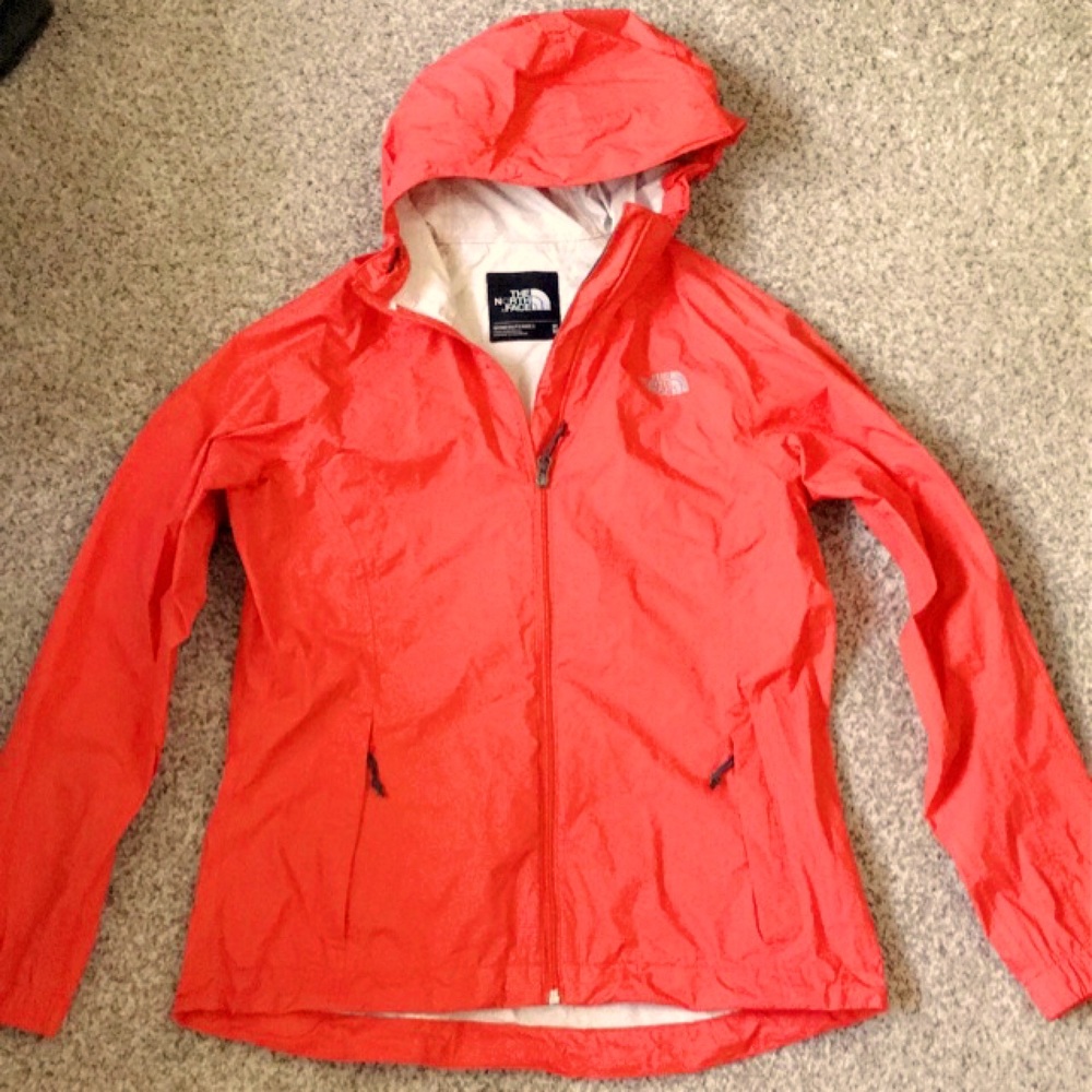 Coral The North Face Rain Jacket